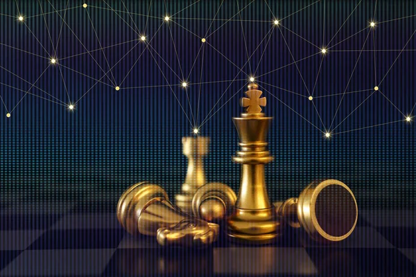 Imagem do jogo de xadrez. Negócios, competição, estratégia, liderança — Fotografia de Stock