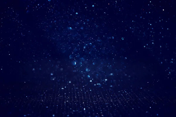 Glitter classico sfondo luci blu. sfocato. colore dell'anno 2020 — Foto Stock