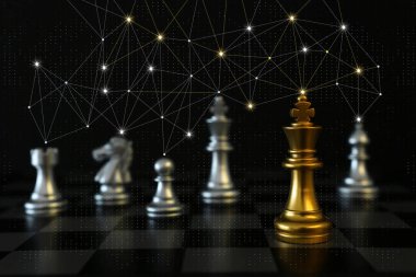 Satranç görüntüsü. İş, rekabet, strateji, liderlik