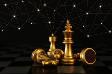 Satranç görüntüsü. İş, rekabet, strateji, liderlik