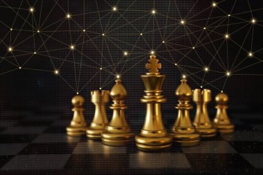 Satranç görüntüsü. İş, rekabet, strateji, liderlik