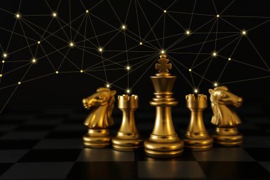 Satranç görüntüsü. İş, rekabet, strateji, liderlik