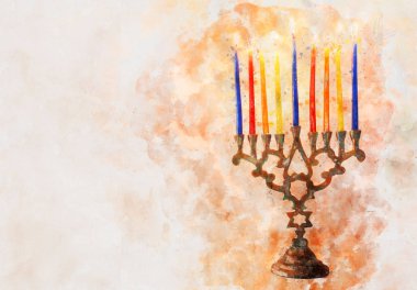 suluboya stili ve Yahudi bayramı bayramının soyut görüntüsü