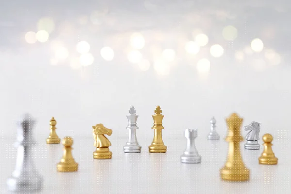 A sakkjátszma képe. Vállalkozás, verseny, stratégia, vezetés és sikerkoncepció — Stock Fotó