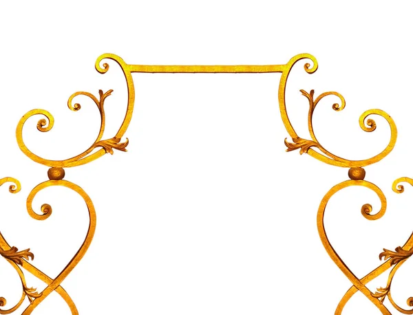 ヴィンテージ装飾要素アンティークゴールドの花のデザイン。白に隔離され — ストック写真