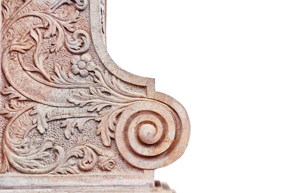 Elementos arquitectónicos sobre piedra Adorno barroco decoración del edificio. aislado en blanco — Foto de Stock