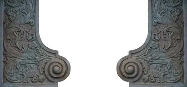 Architectural Elements over stone Baroque ornament decoration of building. isolated on white — Stock Photo, Image