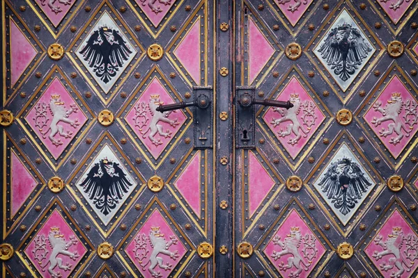 Fundo de grunge velho, textura de metal medieval. parte da antiga porta velha — Fotografia de Stock