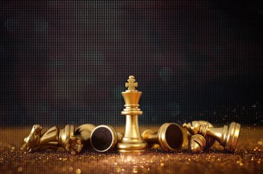 Satranç görüntüsü. İş, rekabet, strateji, liderlik