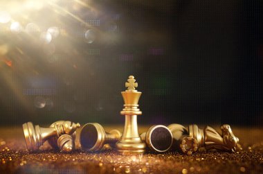 Satranç görüntüsü. İş, rekabet, strateji, liderlik ve başarı kavramı