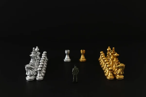 Imagen del juego de ajedrez. Negocios, competencia, estrategia, liderazgo y concepto de éxito — Foto de Stock