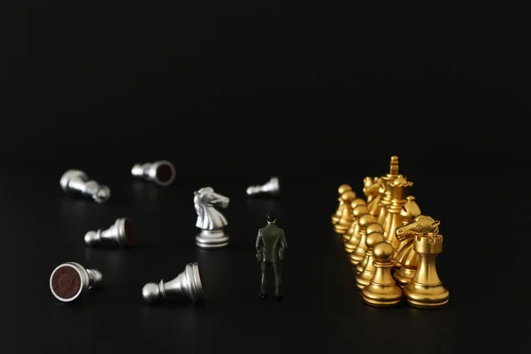 Изображение шахматной игры. Бизнес, конкуренция, стратегия, лидерство и концепция успеха — стоковое фото