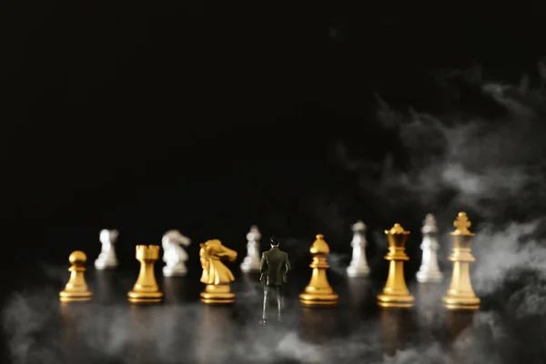 Bild des Schachspiels. Wirtschaft, Wettbewerb, Strategie, Führung — Stockfoto