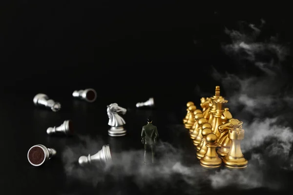 Imagen del juego de ajedrez. Negocios, competencia, estrategia, liderazgo — Foto de Stock