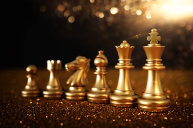 Satranç görüntüsü. İş, rekabet, strateji, liderlik ve başarı kavramı