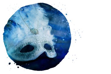 suluboya stil ve zarif Venedik, mardi gras maskesi soyut resim