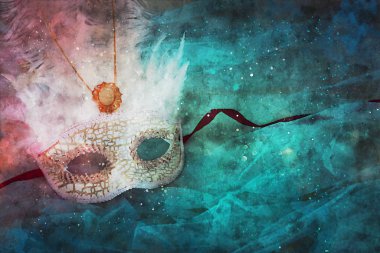 suluboya stil ve zarif Venedik, mardi gras maskesi soyut resim