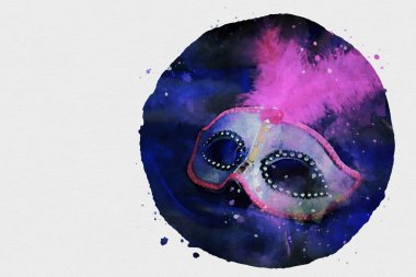 suluboya stil ve zarif Venedik, mardi gras maskesi soyut resim
