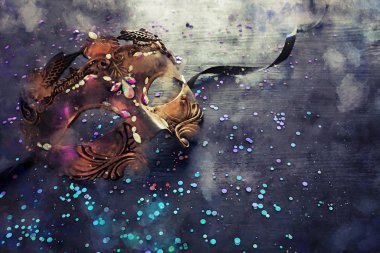 suluboya stil ve zarif Venedik, mardi gras maskesi soyut resim