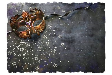 suluboya stil ve zarif Venedik, mardi gras maskesi soyut resim