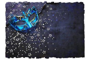 suluboya stil ve zarif Venedik, mardi gras maskesi soyut resim