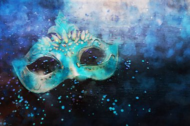 suluboya stil ve zarif Venedik, mardi gras maskesi soyut resim
