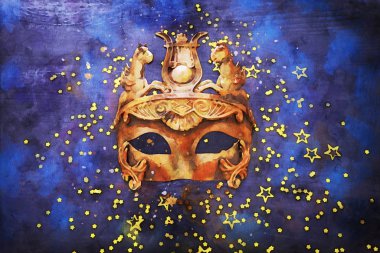 suluboya stili ve zarif ve zarif Yunan veya Roma Venedik maskesinin soyut görüntüsü