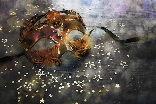 suluboya stil ve zarif Venedik, mardi gras maskesi soyut resim