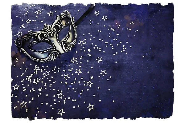 suluboya stil ve zarif Venedik, mardi gras maskesi soyut resim