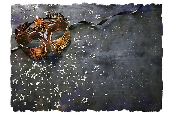 suluboya stil ve zarif Venedik, mardi gras maskesi soyut resim