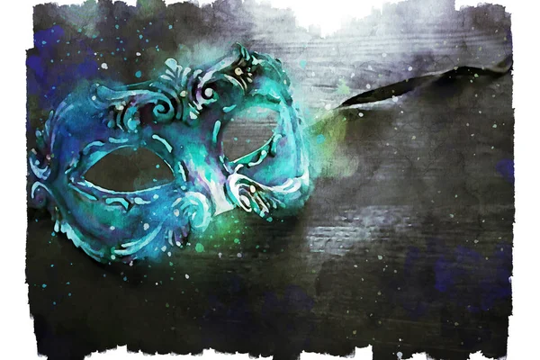 suluboya stil ve zarif Venedik, mardi gras maskesi soyut resim