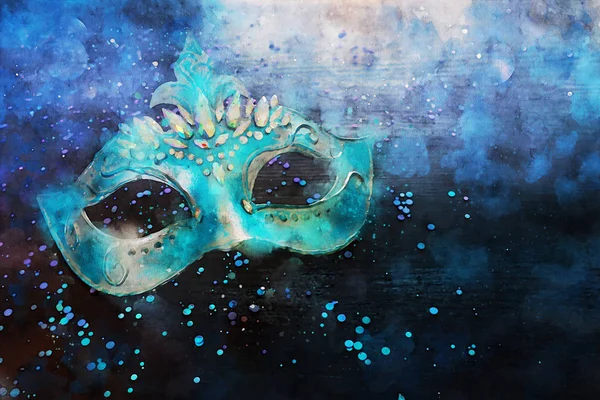 suluboya stil ve zarif Venedik, mardi gras maskesi soyut resim