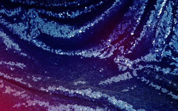 Sfondo di bel tessuto blu paillettes — Foto Stock