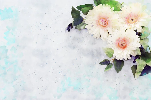 Watercolor Style Illustration Pastel Flowers — Stock Photo, Image