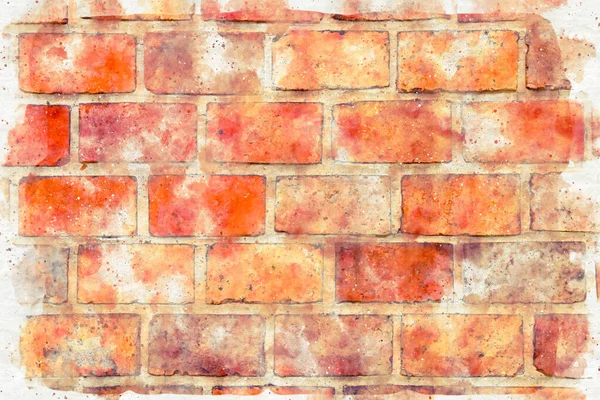 Watercolor Style Abstract Illustration Old Brick Wall — Stock Photo, Image