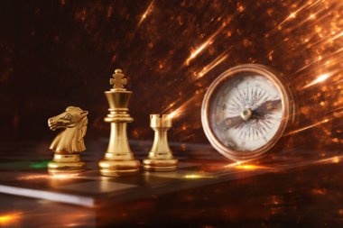 Satranç görüntüsü. İş, rekabet, strateji, liderlik ve başarı kavramı