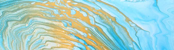 Fotografie Artă Fundal Efect Marbleized Abstract Albastru Alb Auriu Culori — Fotografie, imagine de stoc