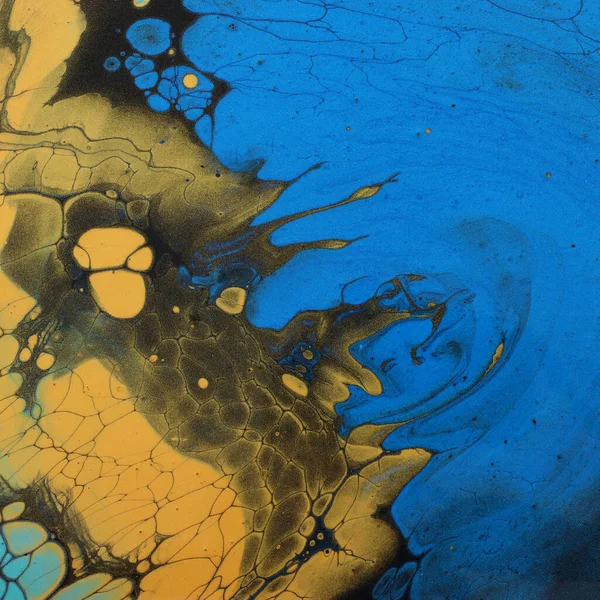 Fotografia Artystyczna Abstrakcyjnego Marmurkowego Tła Efektu Złote Czarne Niebieskie Kreatywne — Zdjęcie stockowe