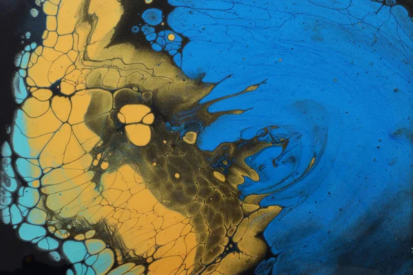 Fotografia Artystyczna Abstrakcyjnego Marmurkowego Tła Efektu Złote Czarne Niebieskie Kreatywne — Zdjęcie stockowe