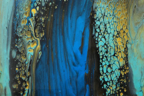 Художественная Фотография Абстрактного Мраморного Фона Эффекта Золотые Черные Синие Творческие — стоковое фото