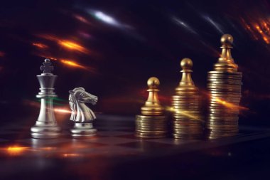 Satranç görüntüsü. İş, rekabet, strateji, liderlik ve başarı kavramı