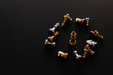 Satranç görüntüsü. İş, rekabet, strateji, liderlik ve başarı kavramı