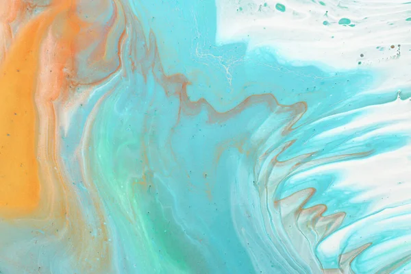 抽象的な大理石の効果の背景の芸術写真 アクア 白の創造的な色 美しい絵具 — ストック写真
