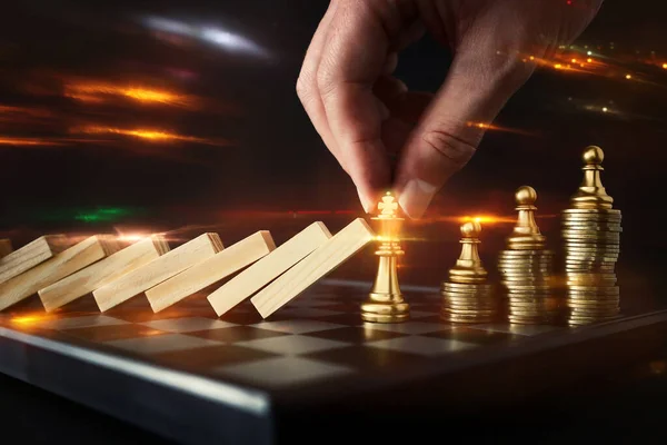 Sakkjátszma Képe Vállalkozás Verseny Stratégia Vezetés Sikerkoncepció — Stock Fotó