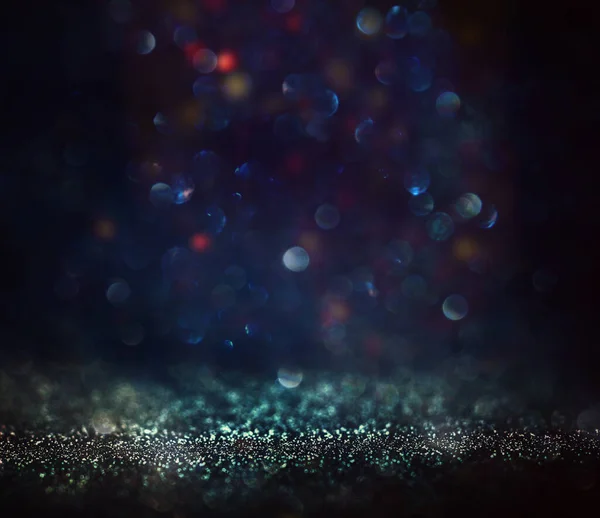 Background Abstract Glitter Lights Blue Black Focused — Stock Photo, Image