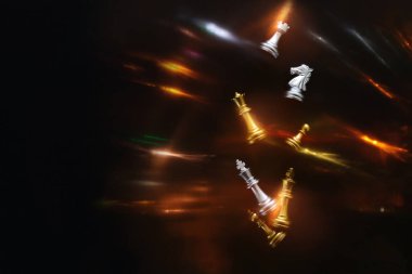 Satranç görüntüsü. İş, rekabet, strateji, liderlik ve başarı kavramı