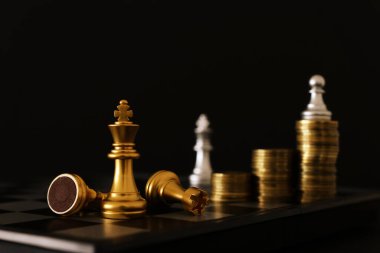 Satranç görüntüsü. İş, rekabet, strateji, liderlik ve başarı kavramı