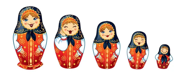 ロシアの人形マトリョーシカ — ストックベクタ