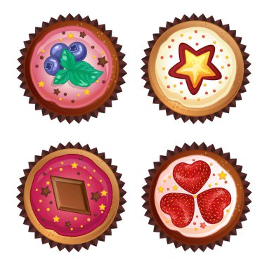 set vektör cupcakes