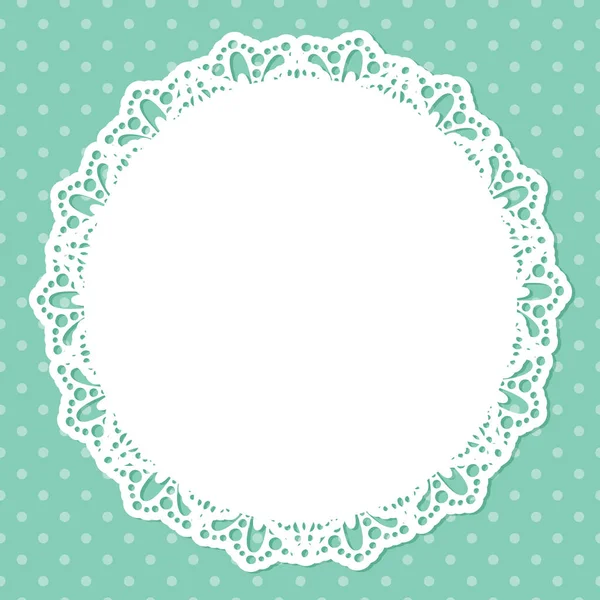 Lace round paper doily — Stock Vector